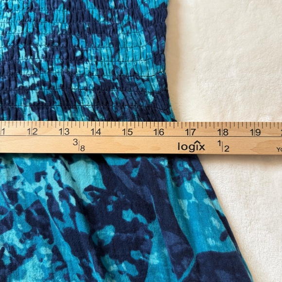 Coldwater Creek Teal Maxi Dress + Navy Shrug Set | Medium | Smocked Guaze - Picture 11 of 16